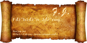 Fábián János névjegykártya
