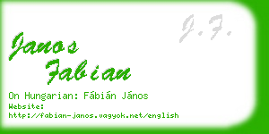 janos fabian business card