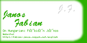 janos fabian business card